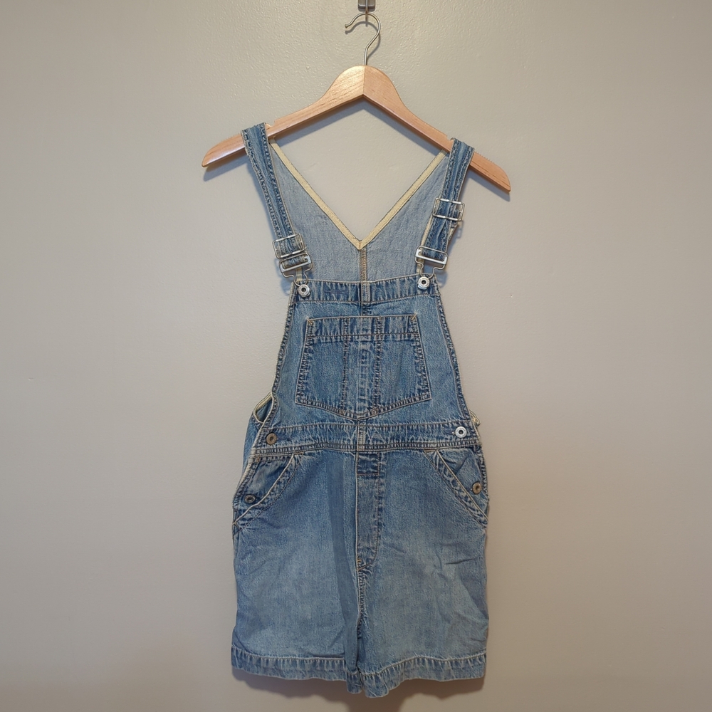 GAP Women's Blue Denim Overall Shorts